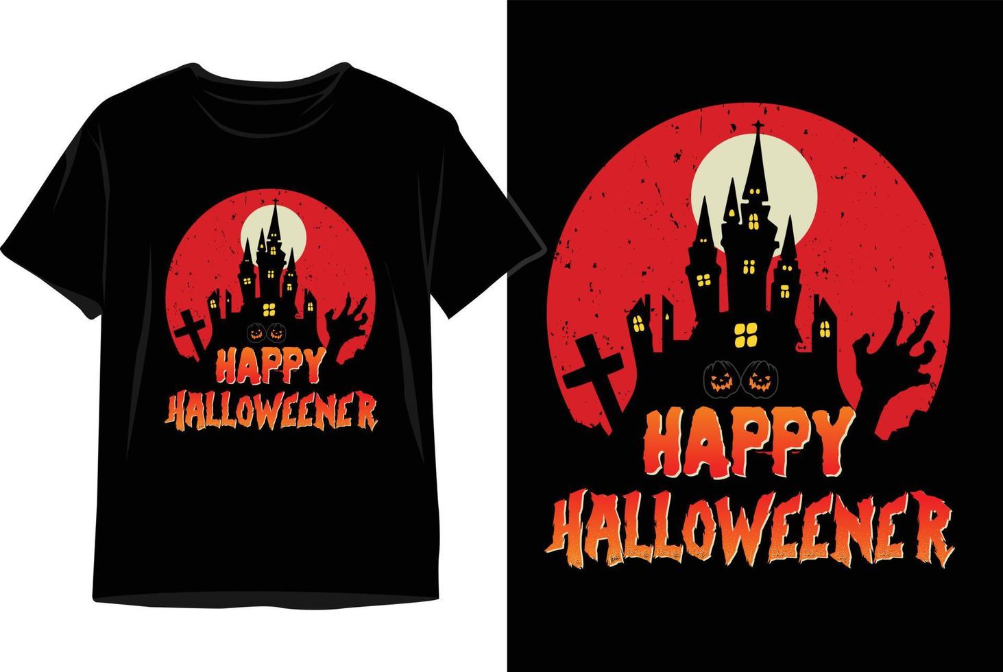 Happy Halloweener Halloween t shirt design vector