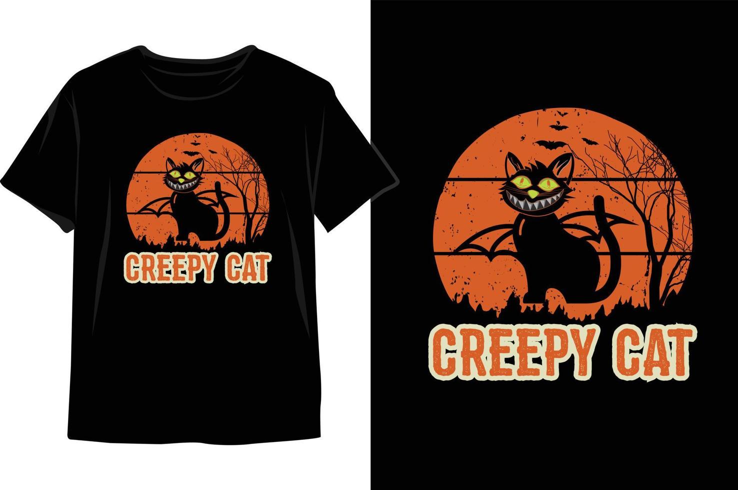 Creepy Cat. Halloween cat vector