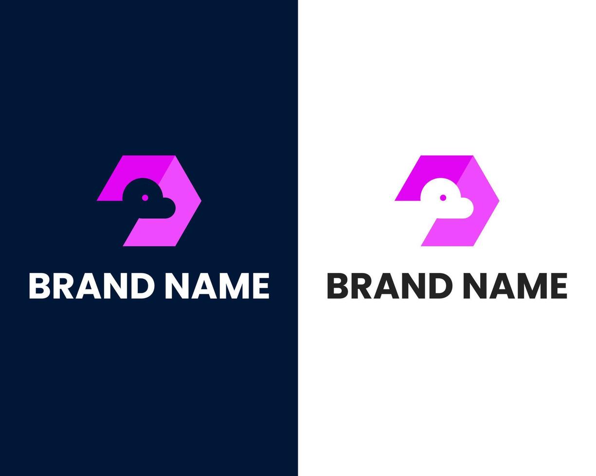 letter p with duck modern logo design template vector