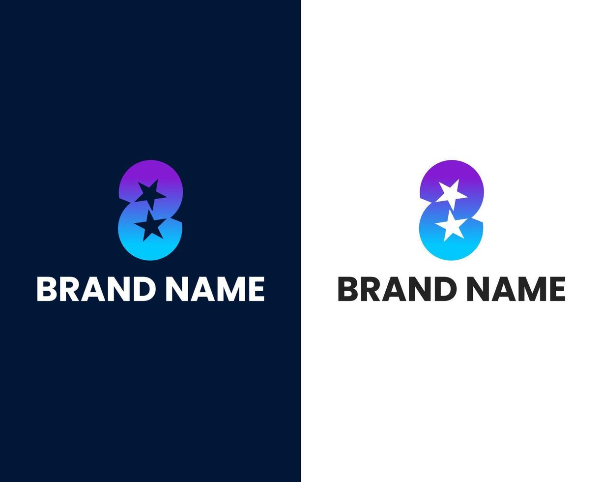 2 with star modern logo design template vector