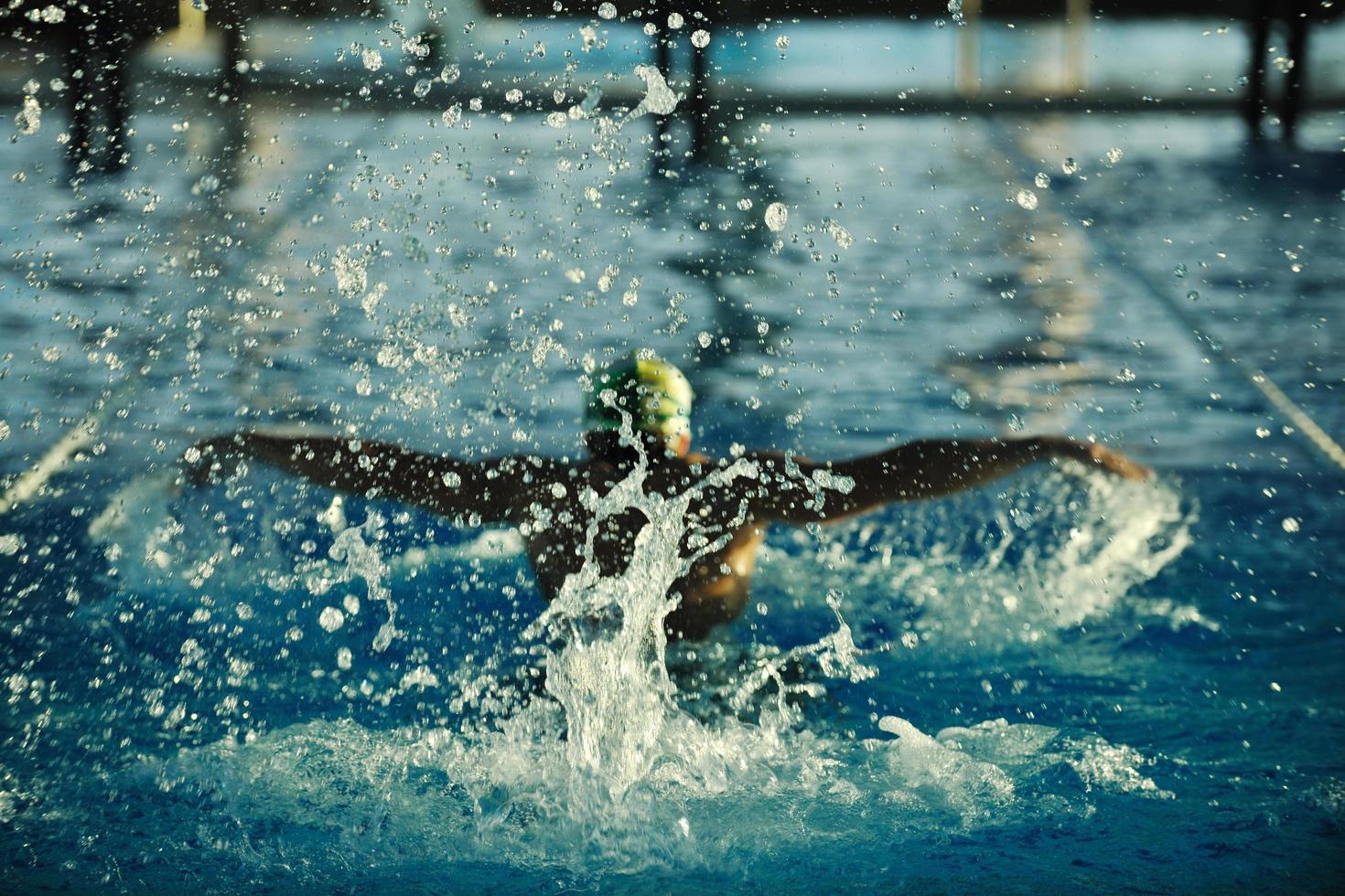 Swimmer in pool photo