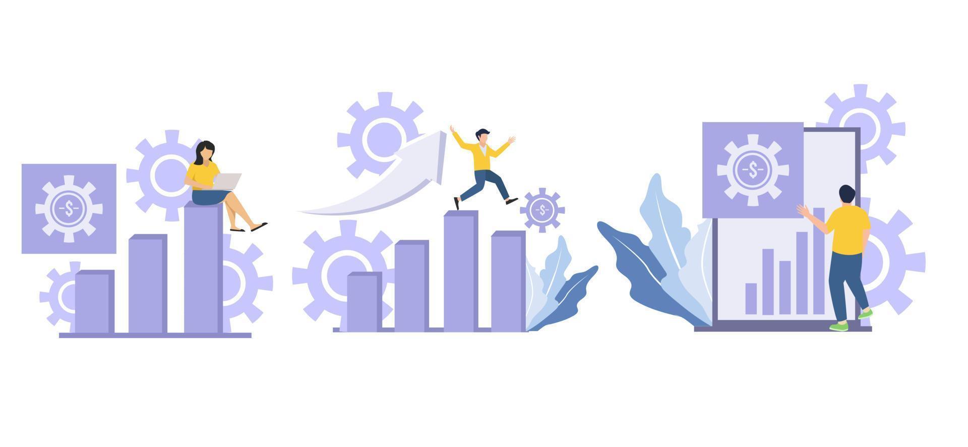 Flat Bundle Business Design Illustration vector