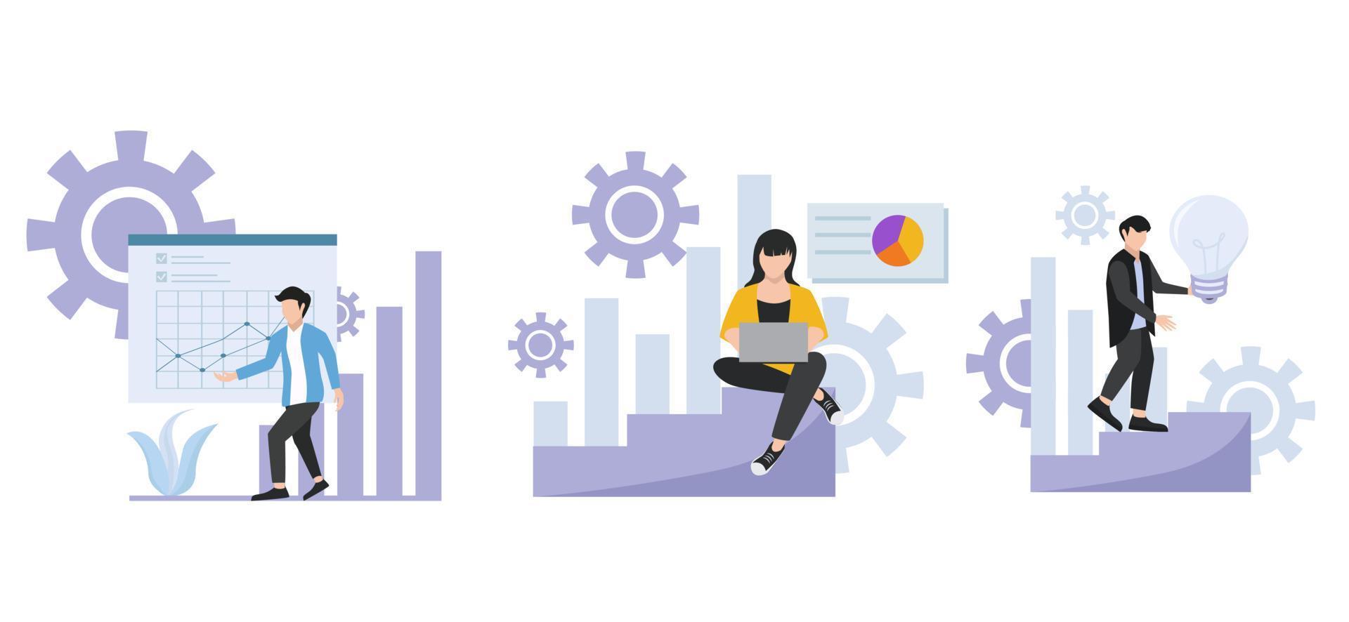 Flat Bundle Business Design Illustration vector