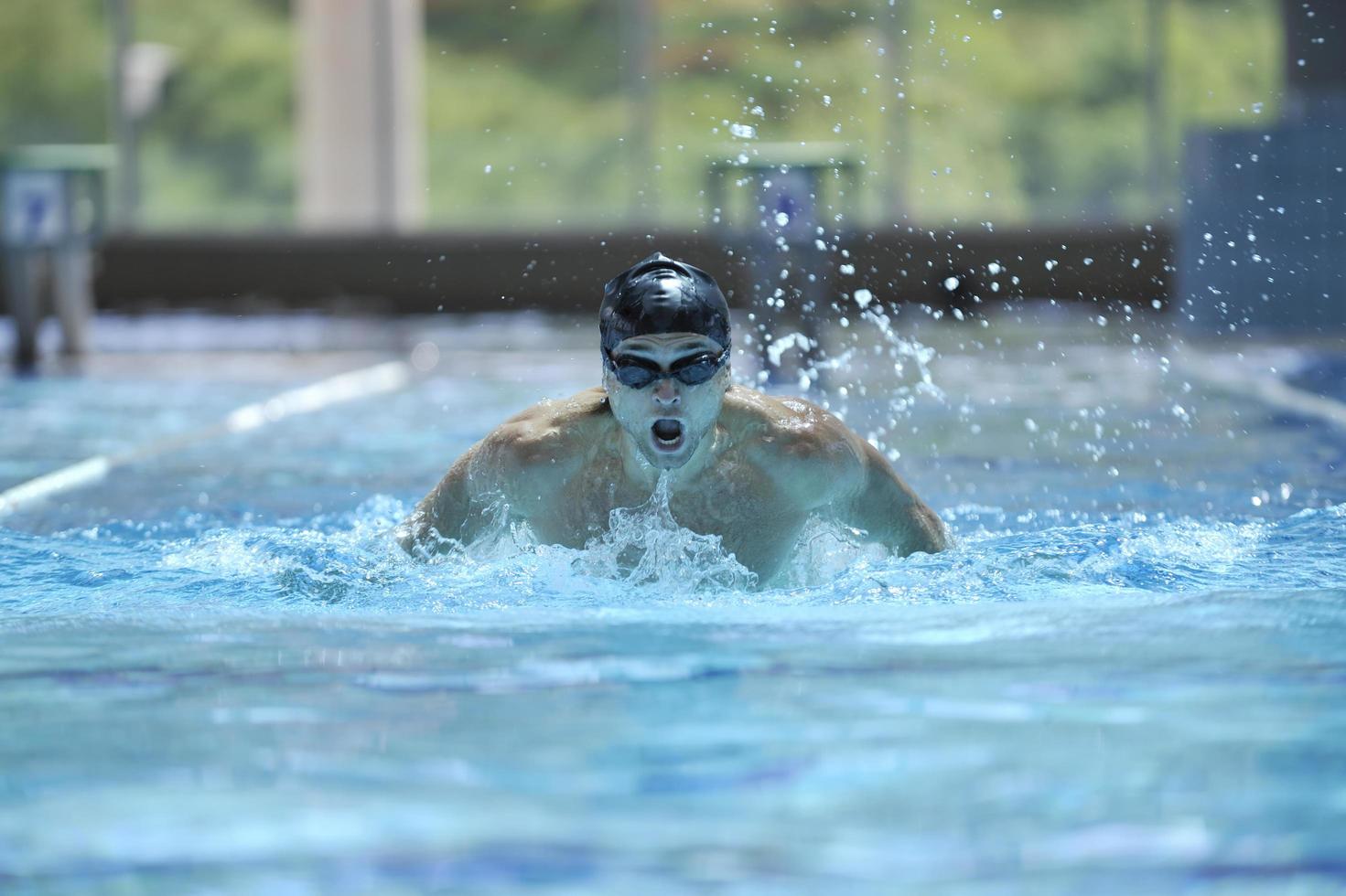 Swimmer in pool photo