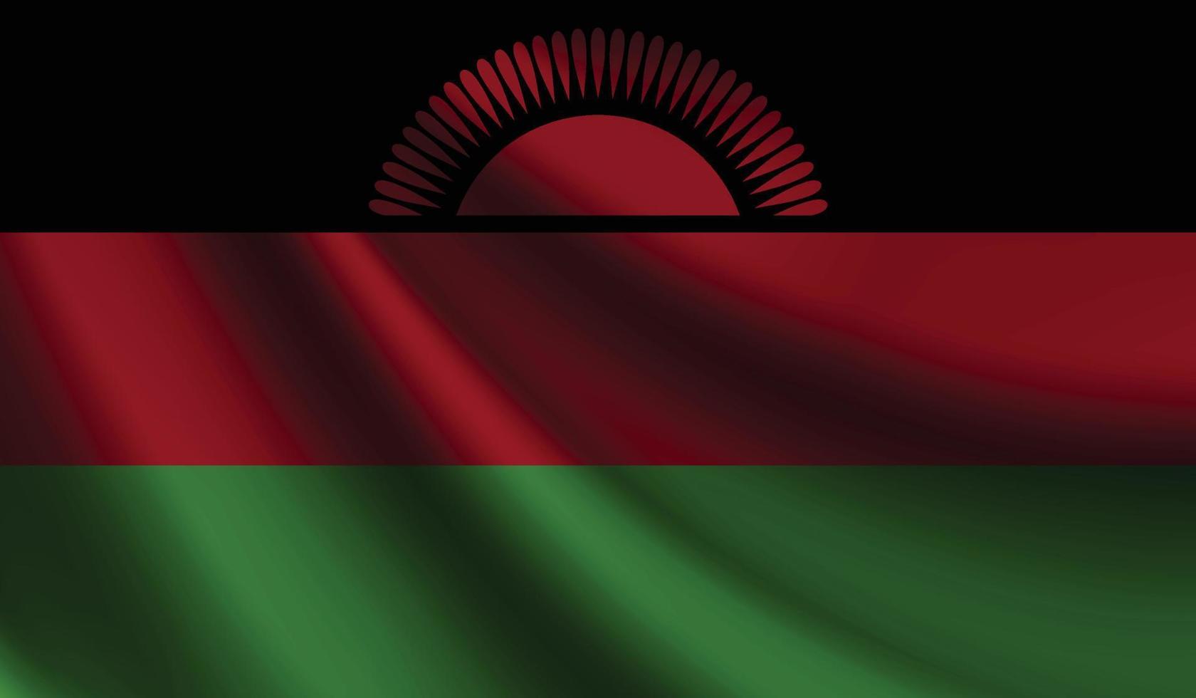 Malawi flag waving. Background for patriotic and national design vector