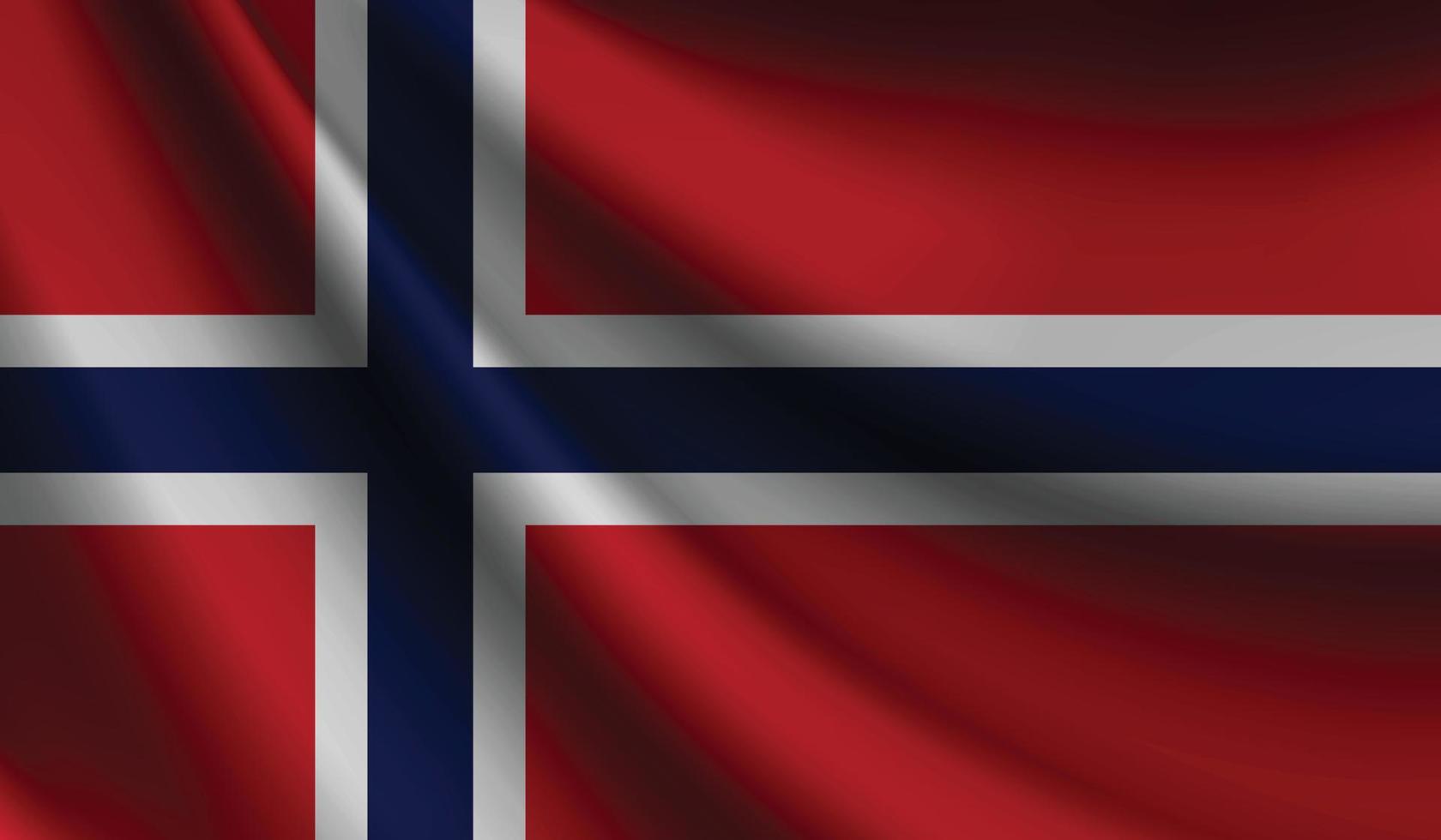 bandera de noruega que agita el fondo para el diseño patriótico y nacional vector