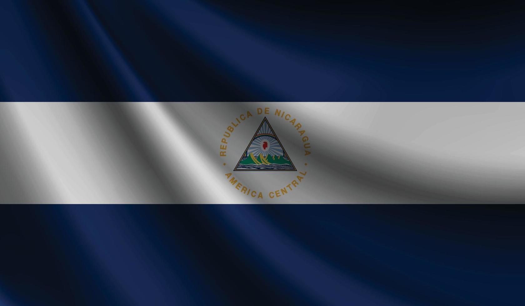 bandera de nicaragua que agita el fondo para el diseño patriótico y nacional vector