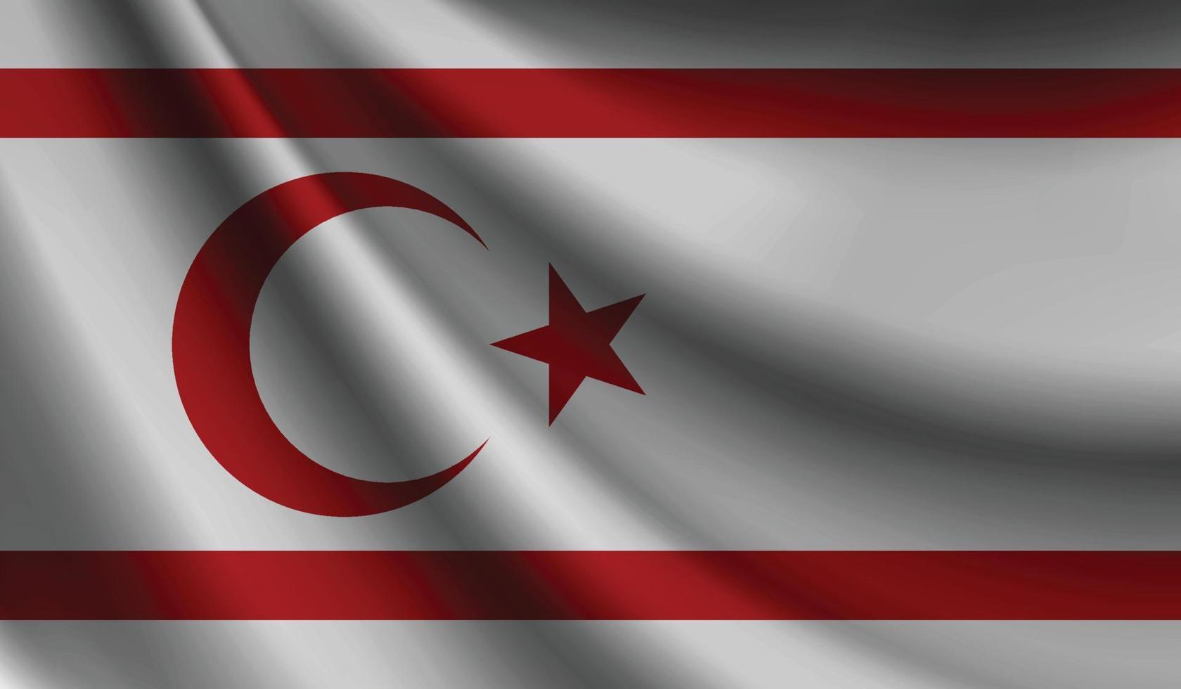 bandera de la república turca del norte de chipre que agita el fondo para el diseño patriótico y nacional vector
