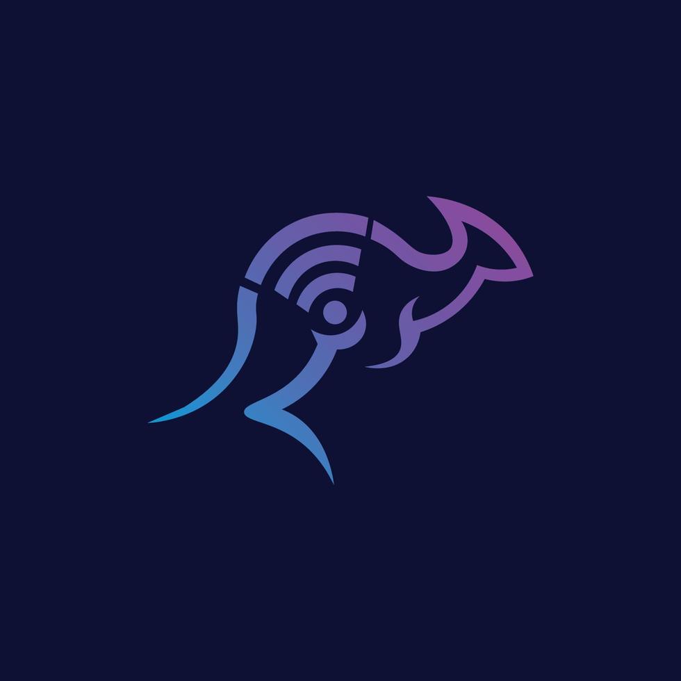 Kangaroo Wifi Router Modern Logo Ideas vector