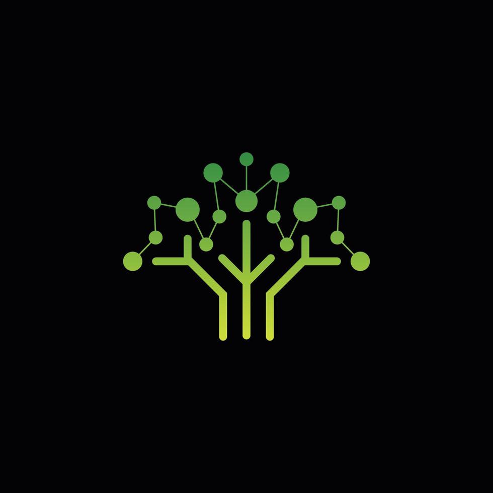 Modern Tech Tree Data Vector Logo Icon Ideas