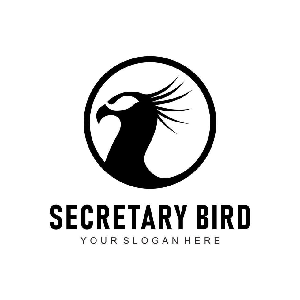 logotipo de pájaro secretario vector