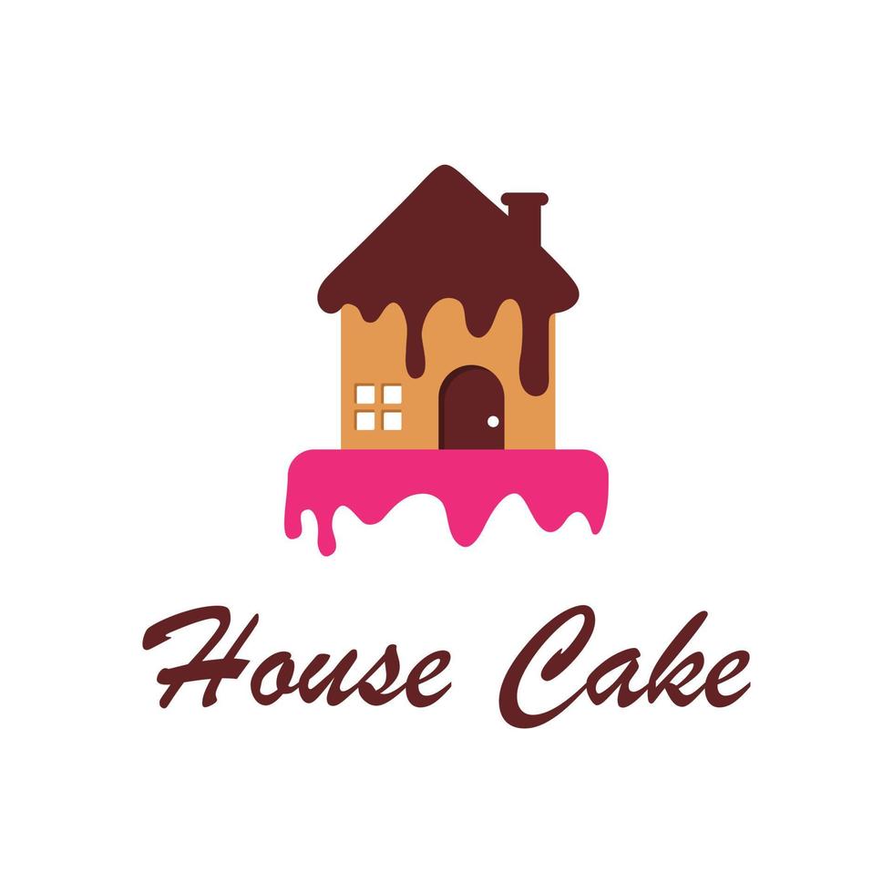 logotipo de pastel de la casa vector