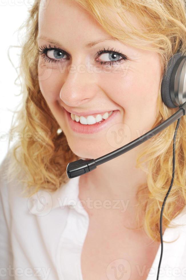 business woman headset photo