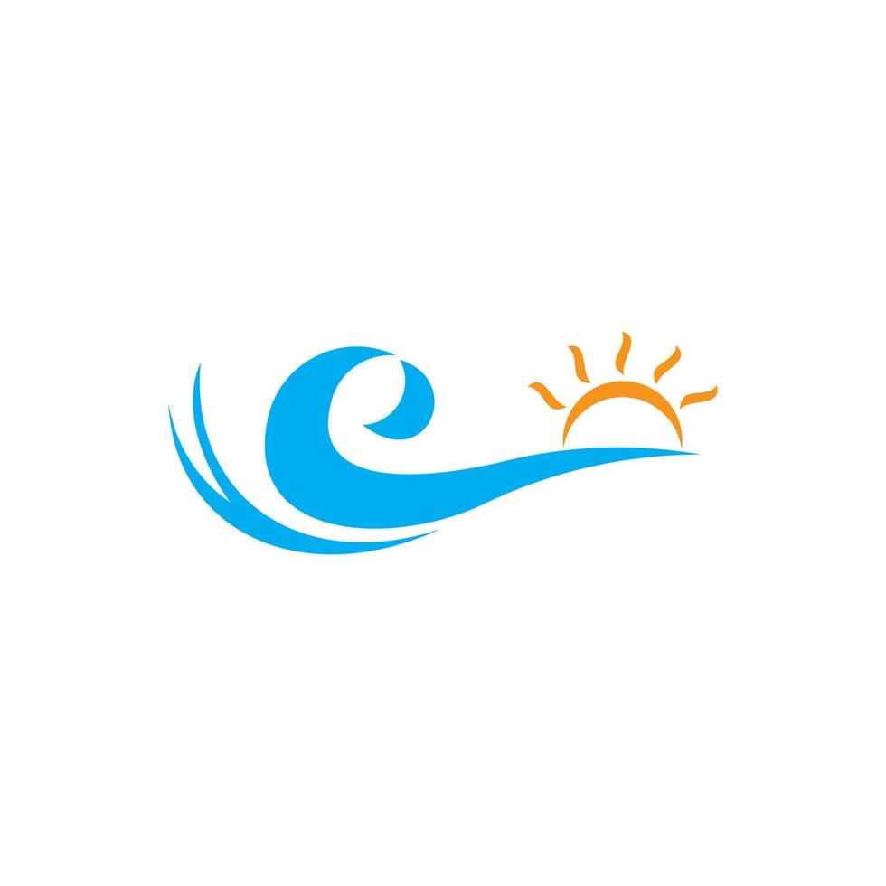 letter c sunshine waves design logo vector