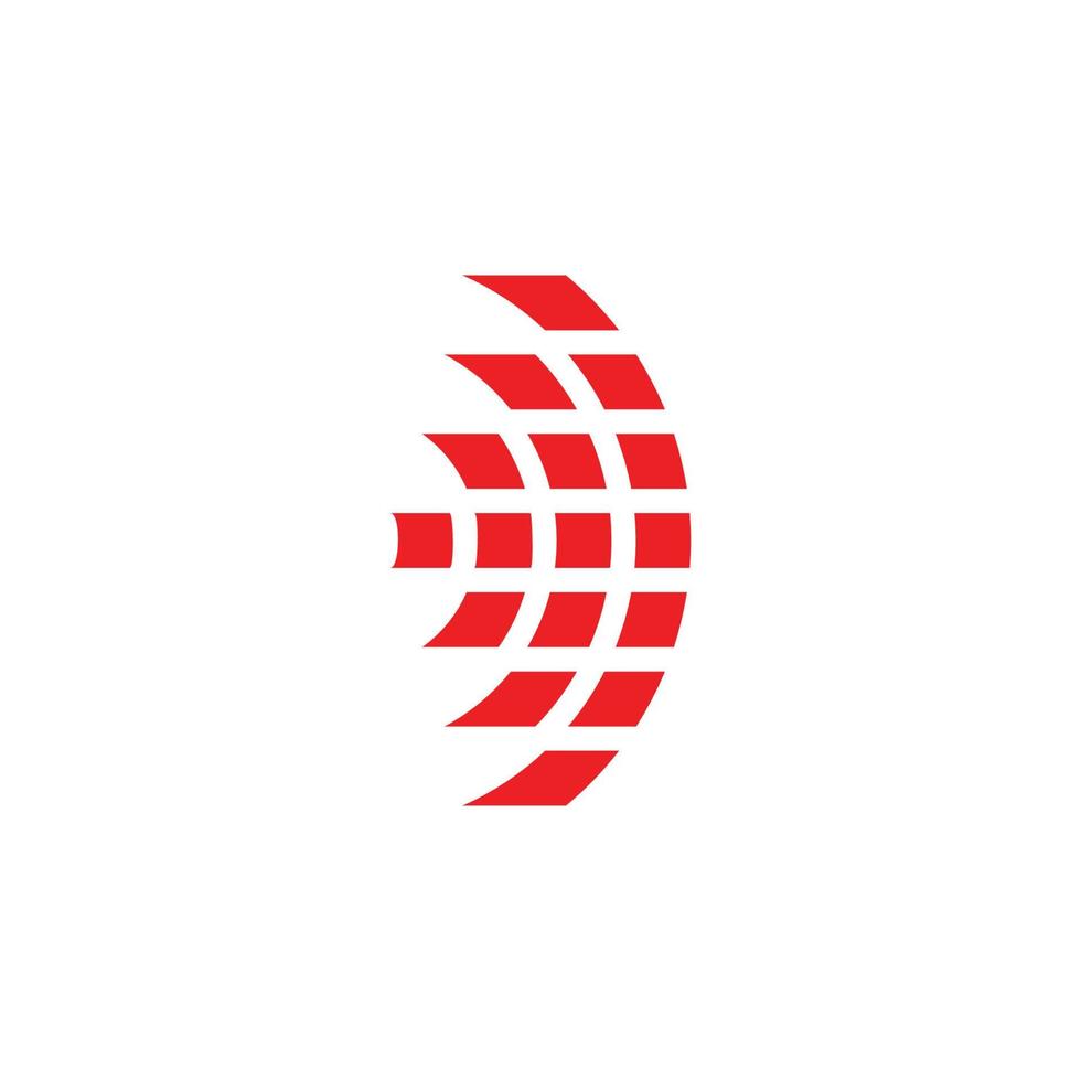 abstract letter d fast motion dots techno logo vector
