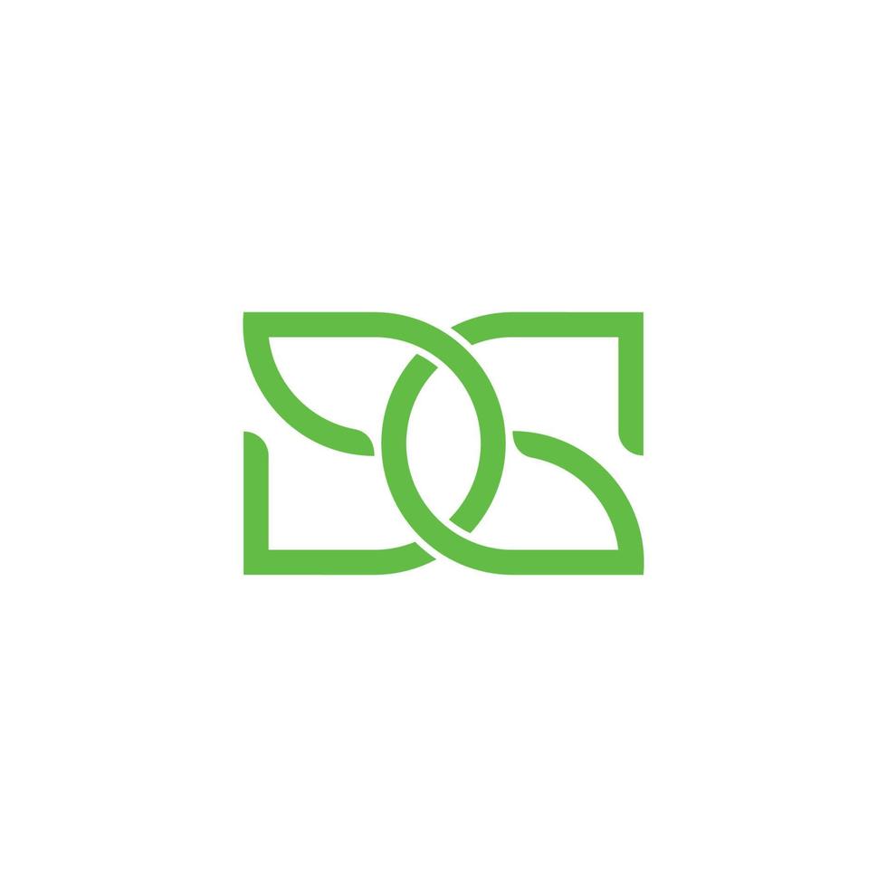 letter dg green leaf symbol geometric logo vector