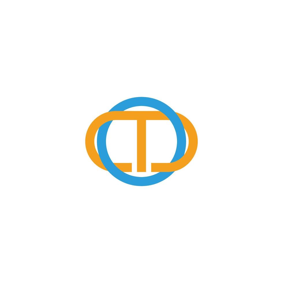 letters mo linked colorful circle line logo vector