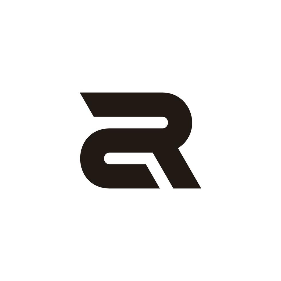 letter 2r r2 abstract geometric line logo vector