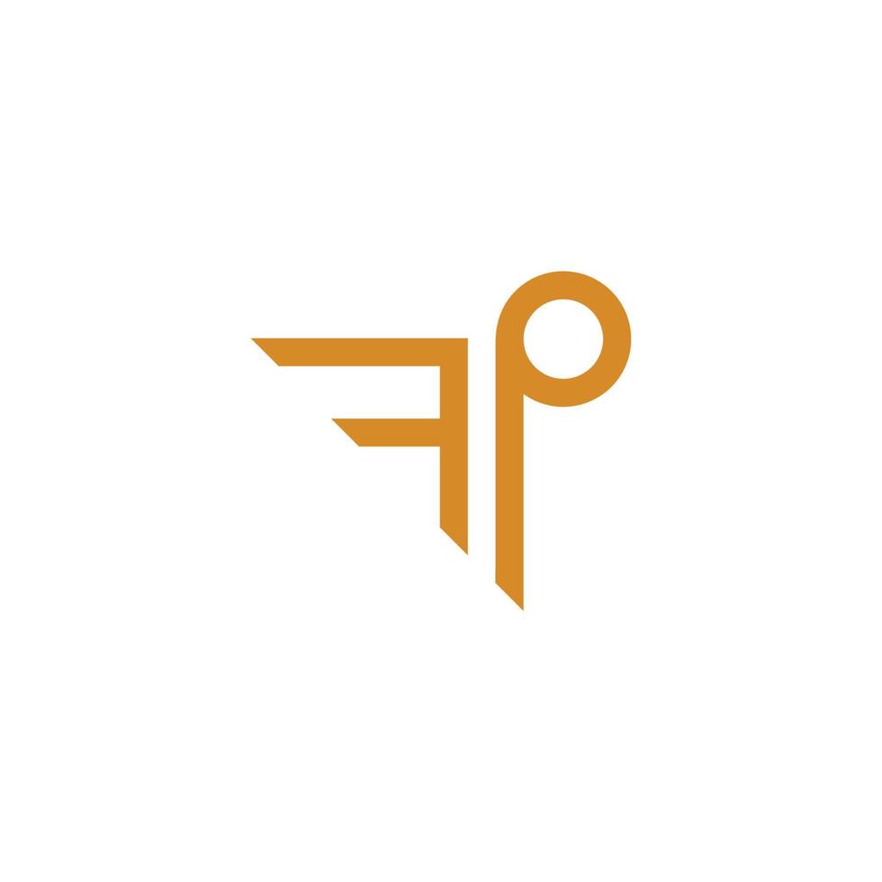 abstract letter p wings shape geometric simple logo vector