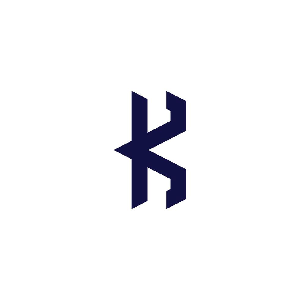 letter k triangle arrow simple geometric logo vector