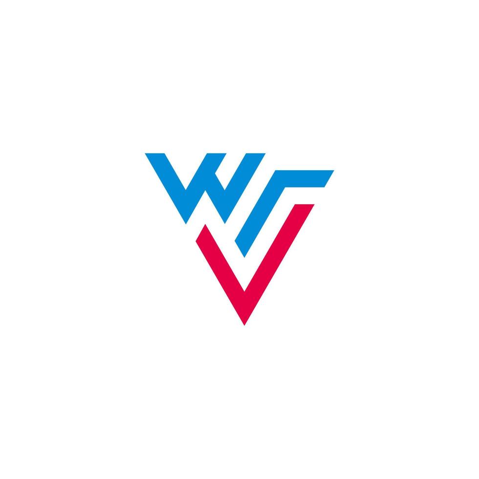 vector de logotipo de triángulo geométrico simple de letra wrv