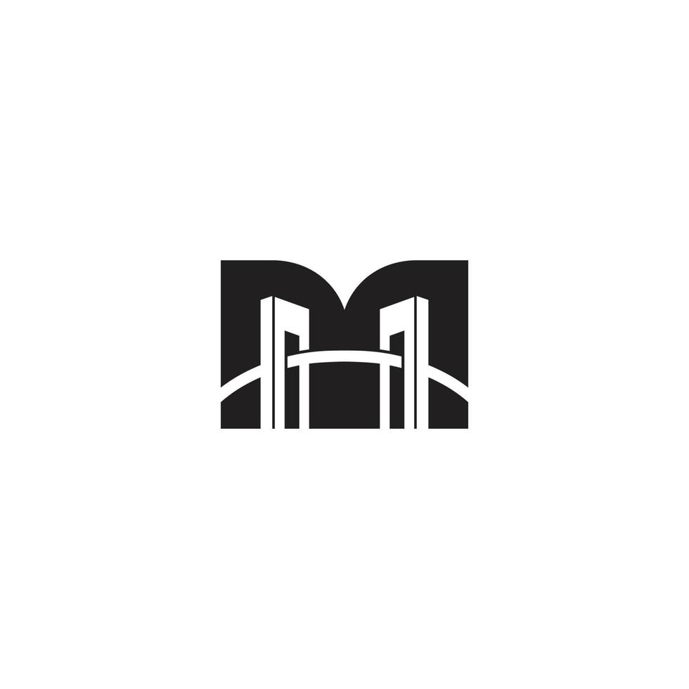 letter m bridge bond construction symbol logo vector