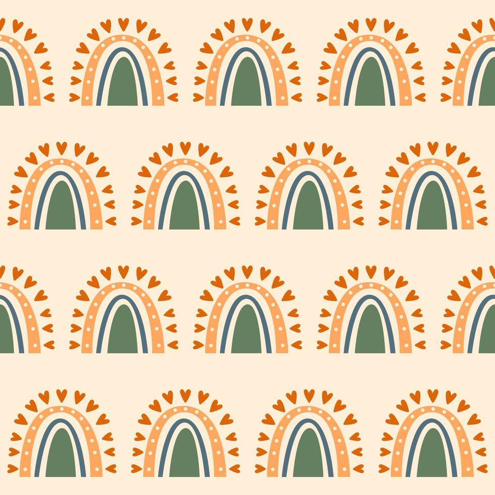 Rainbow seamless pattern background. Rainbow fabric textile print for baby closes, nursery wallpaper, kid shop wrapping paper vector