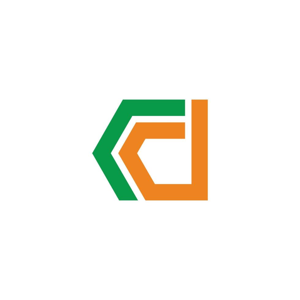 letter cd simple geometric line link logo vector
