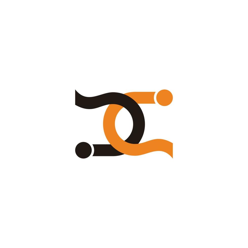 letter cc linked colorful ribbons logo vector