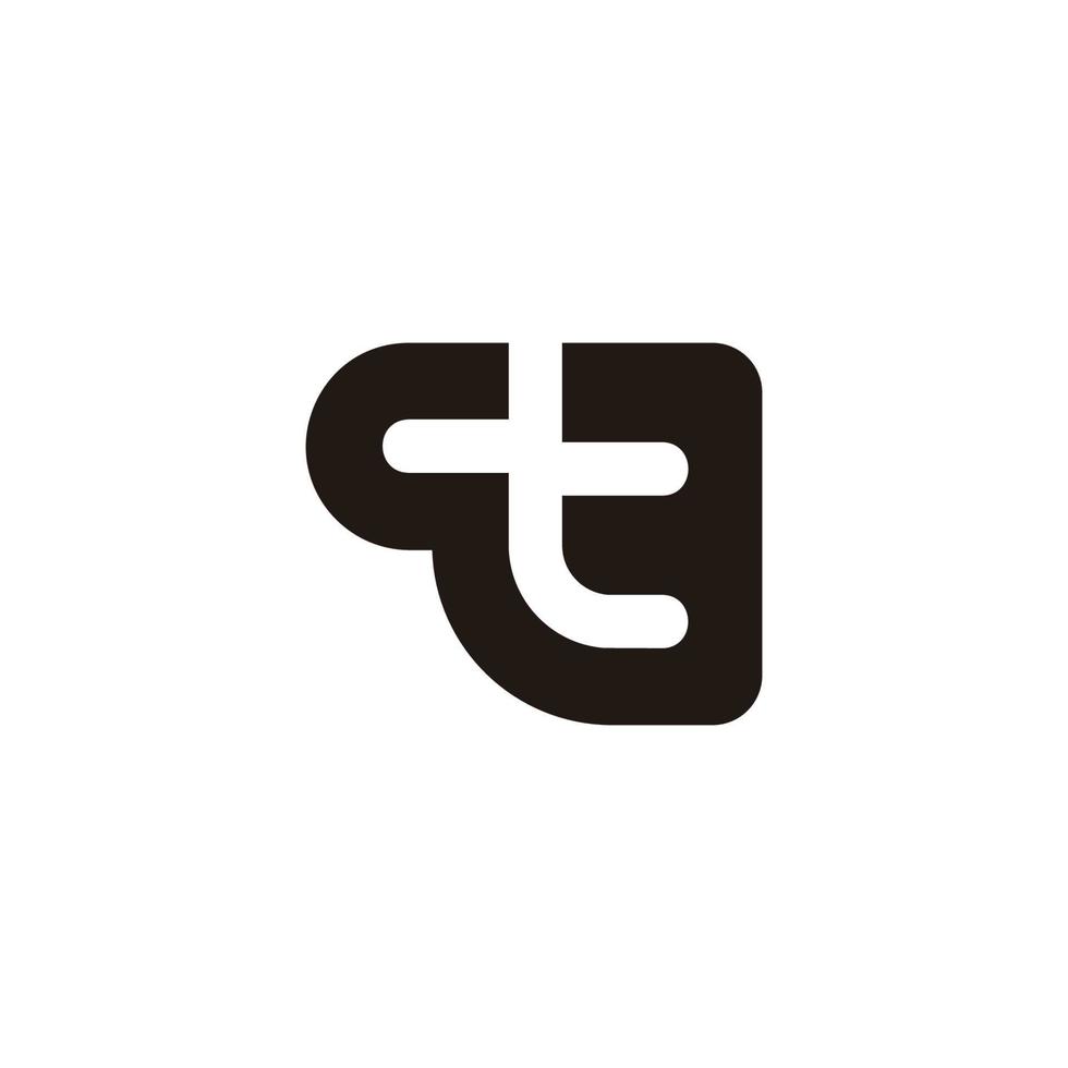 letters t simple geometric simple logo vector