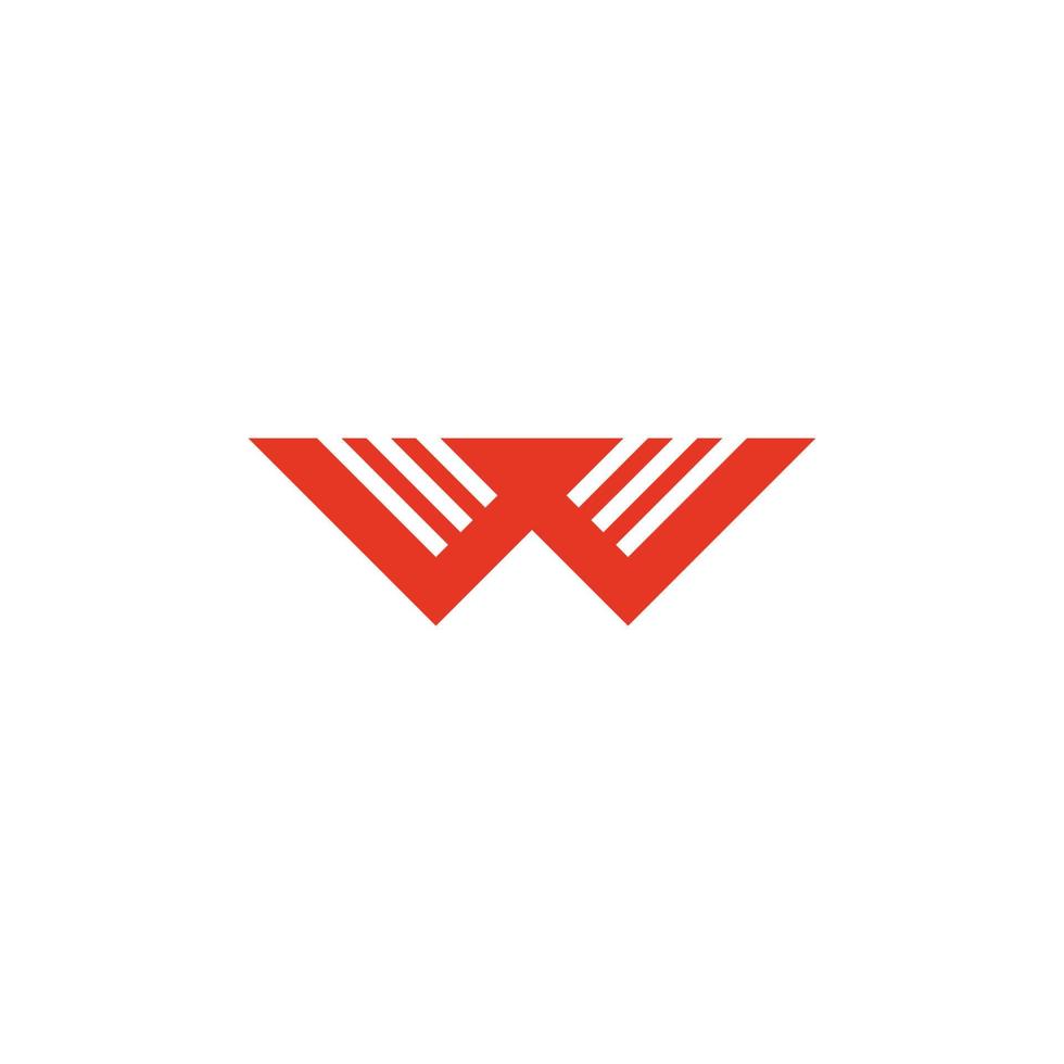 vector de logotipo geométrico simple de línea de rayas de letra w