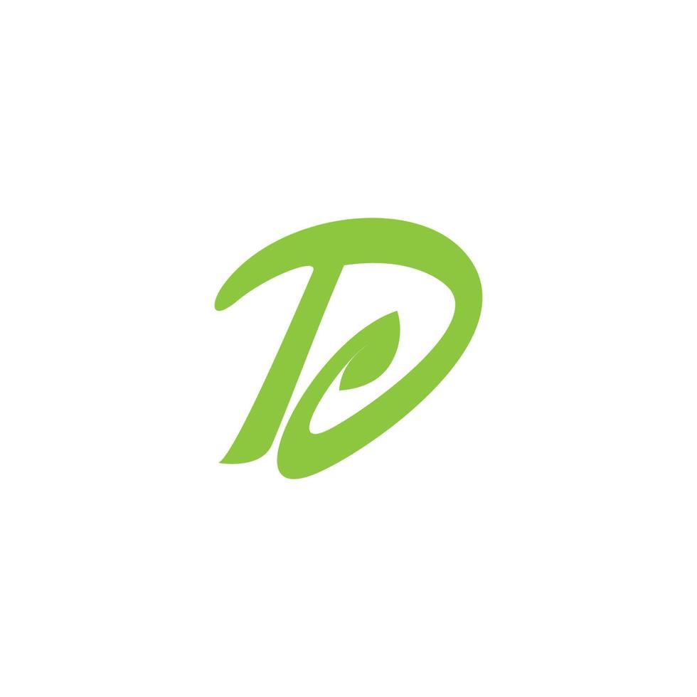 letter d loop leaf simple logo vector