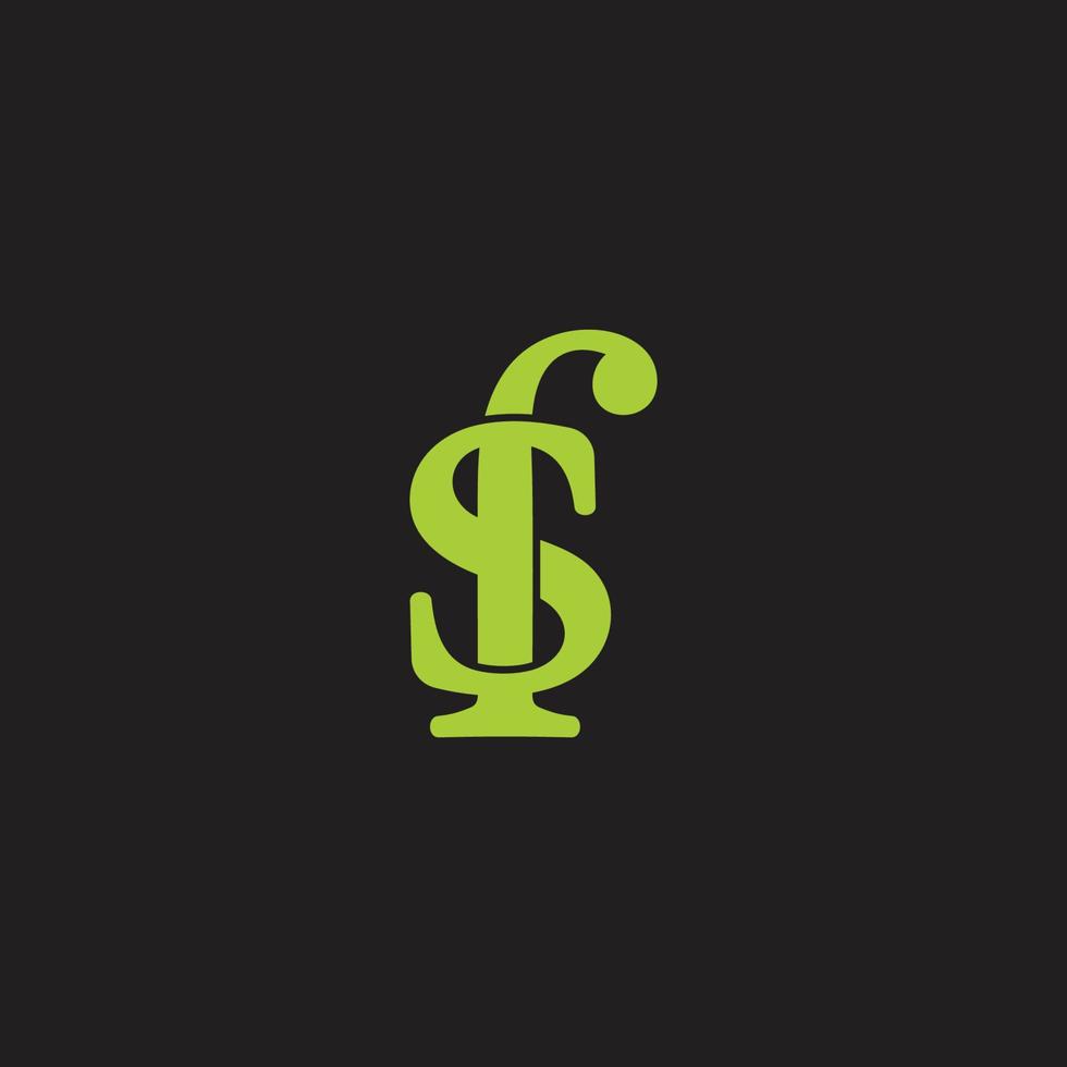 letter sr money dollar green linked logo vector