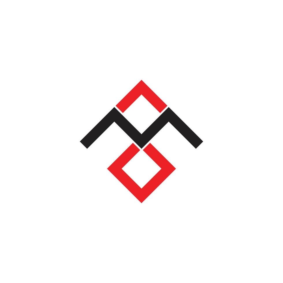 letter mo arrow simple geometric line logo vector