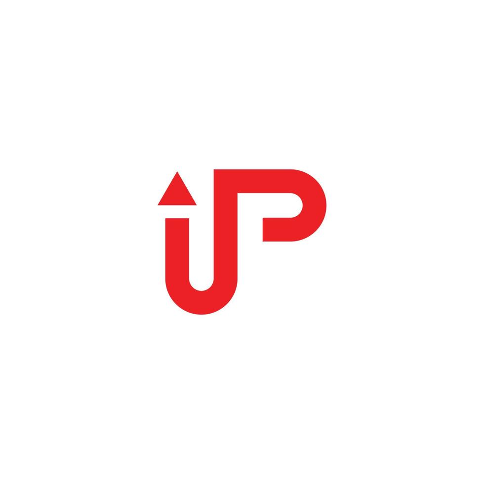 letter up arrow up simple geometric logo vector