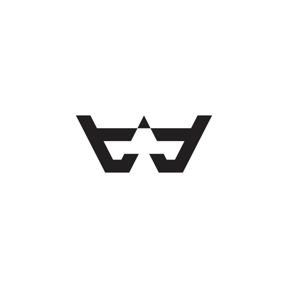 letter w t pencil shape simple geometric logo vector