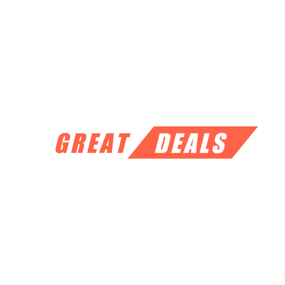 great deals banner or label for digital media marketing, sale advertising promotion with transparent background png