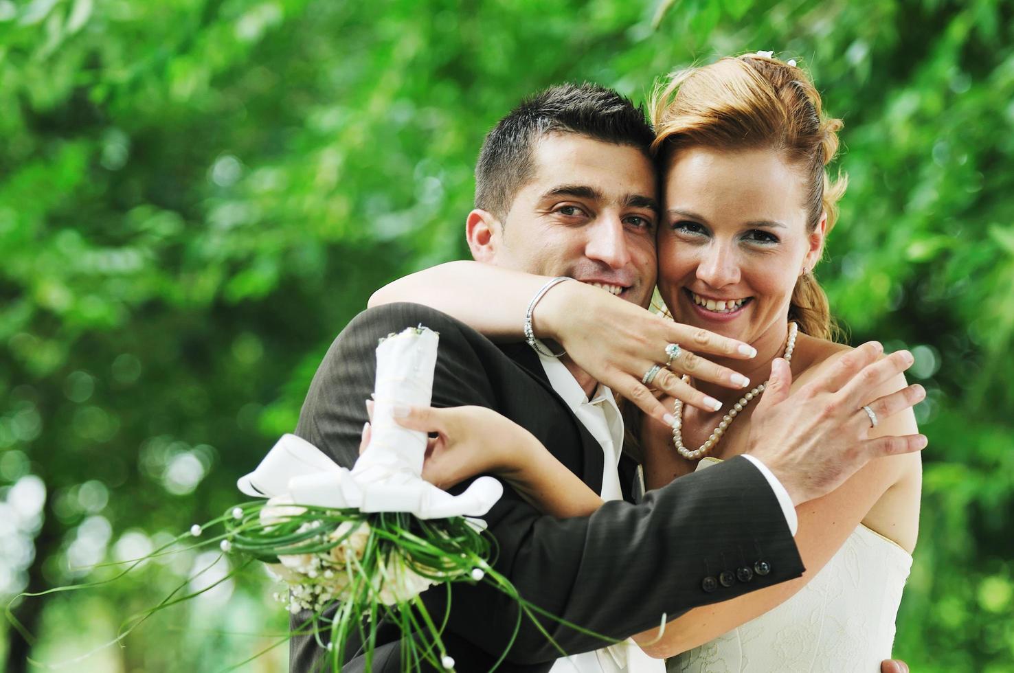 just married portrait photo