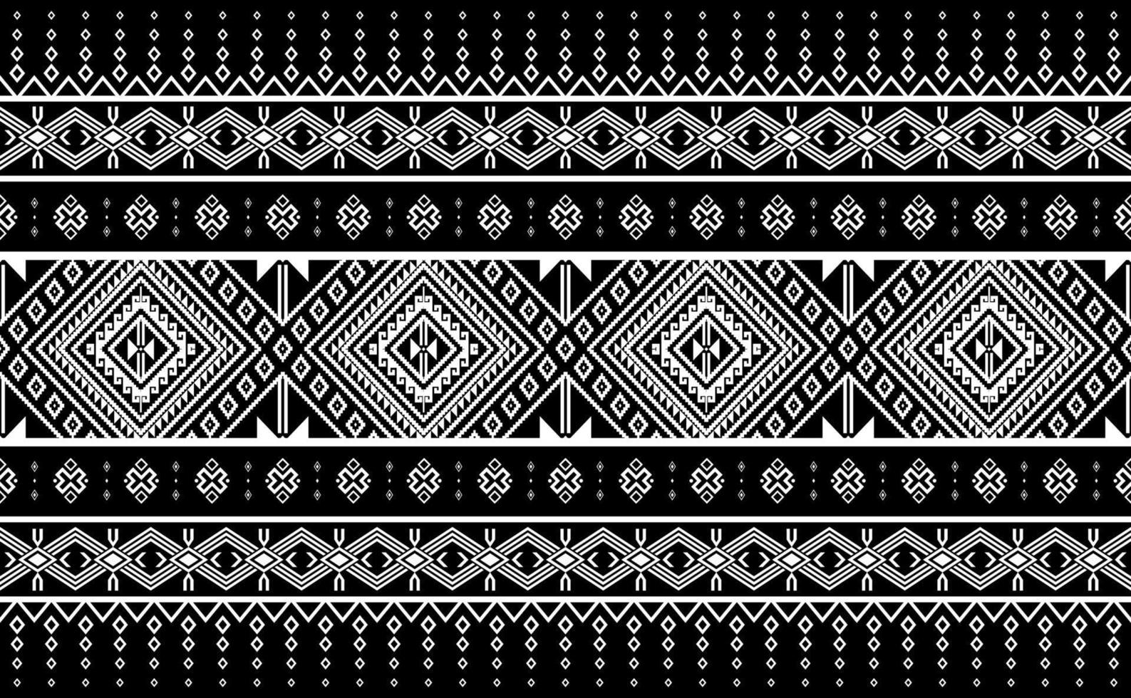 Ethnic pattern vector, geometric seamless for print, black and white tribal background vector