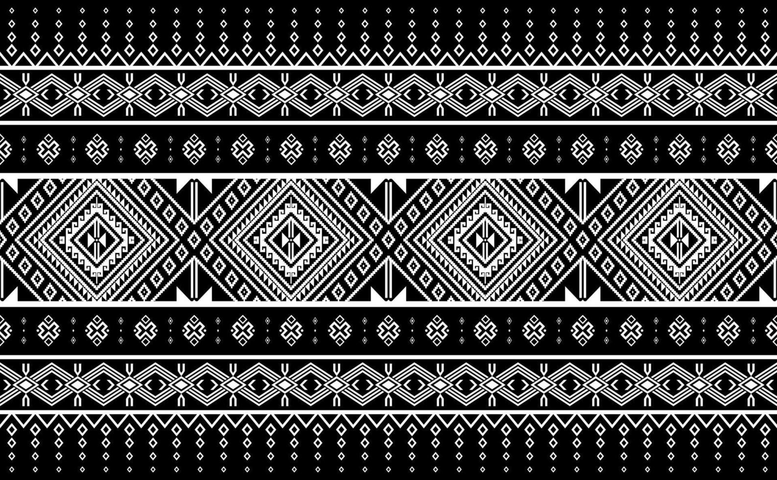 Ethnic pattern vector, geometric seamless for print, black and white tribal background vector