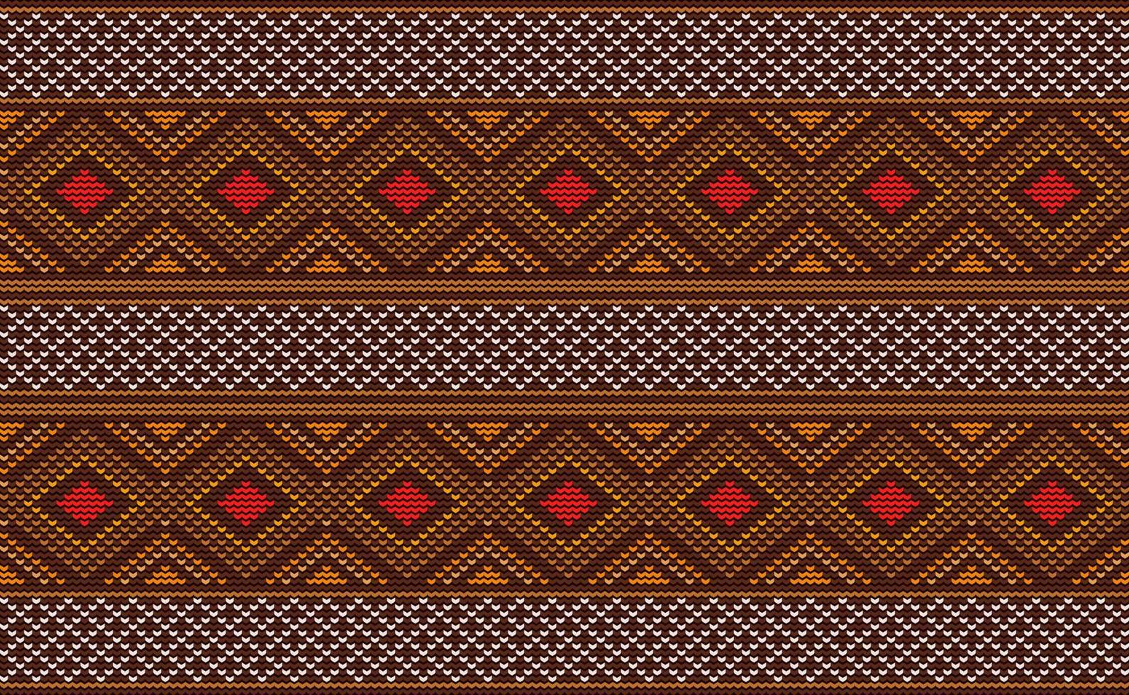 patrón de bordado, fondo de ganchillo de punto, textura decorativa tribal vectorial, antigüedad azteca sin fisuras vector