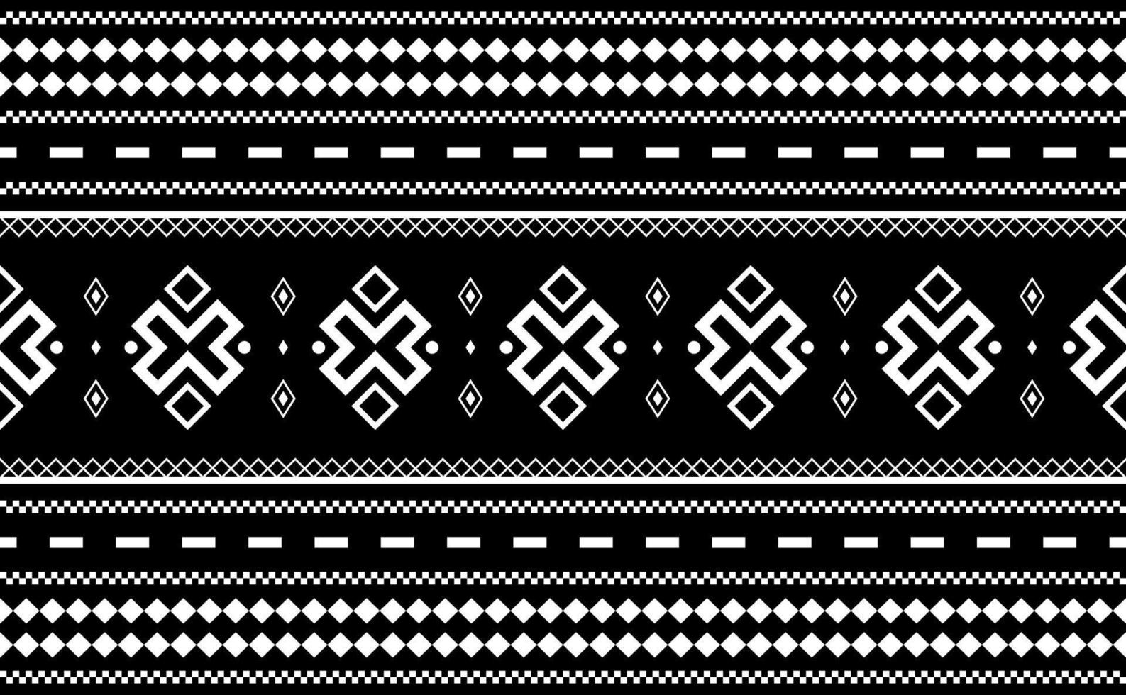 Ethnic pattern vector, seamless geometric background, black and white tribal design for print, abstract motif fabric vector