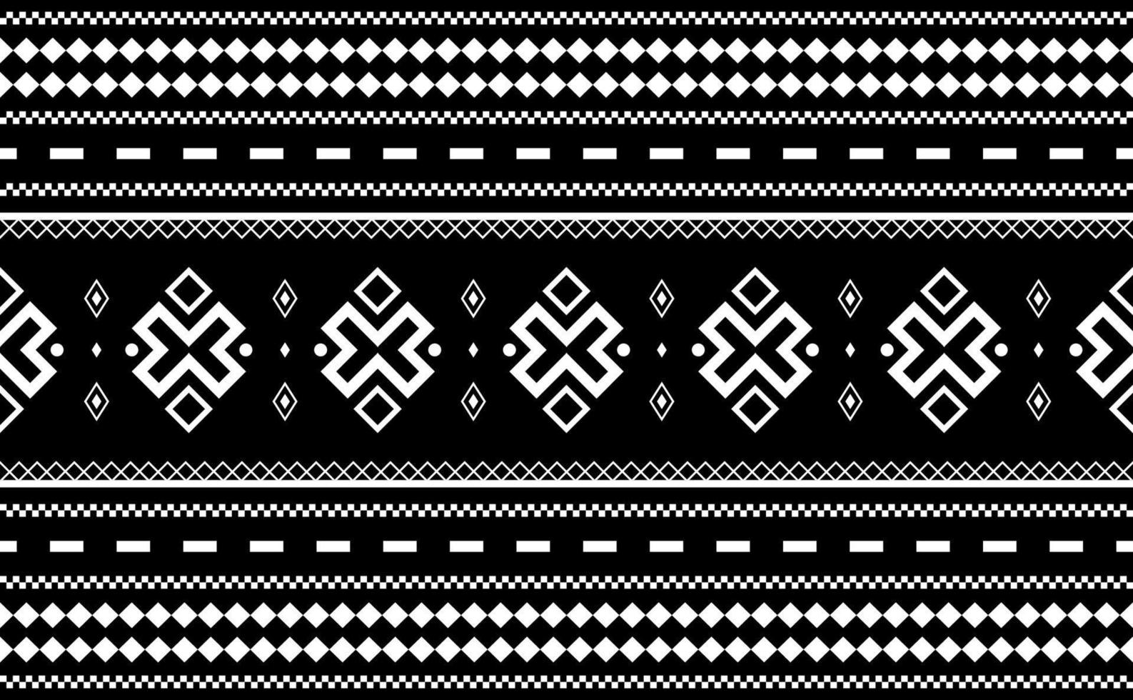 Ethnic pattern vector, seamless geometric background, black and white tribal design for print, abstract motif fabric vector