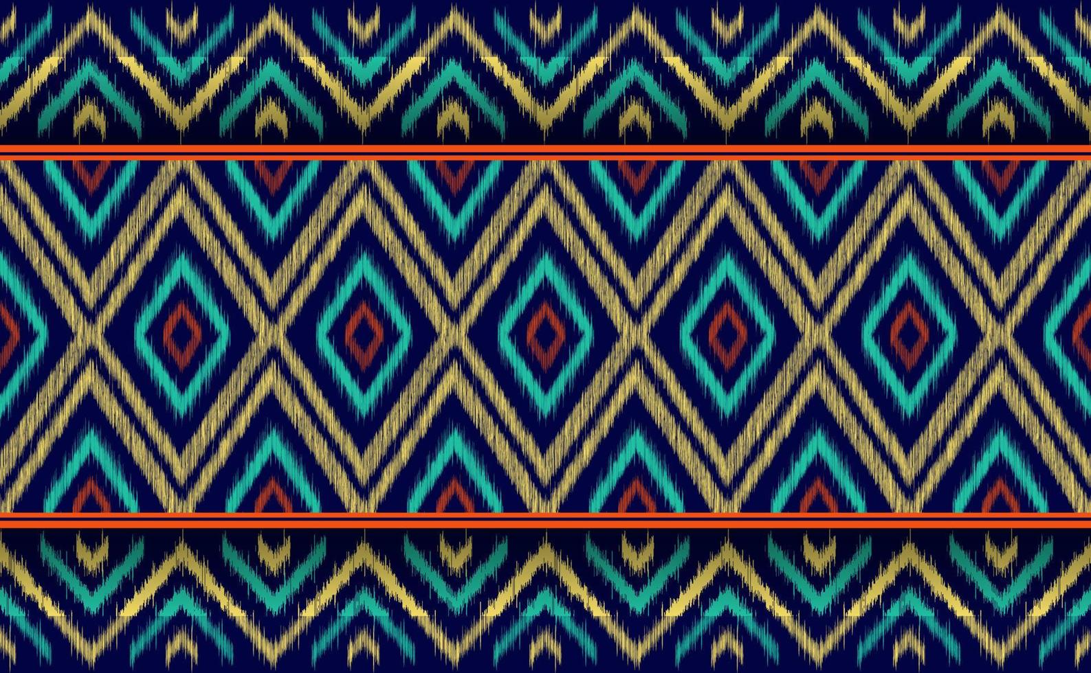 Ethnic pattern vector, Geometric continuous tribal background, Embroidery graphic fabric vintage art vector