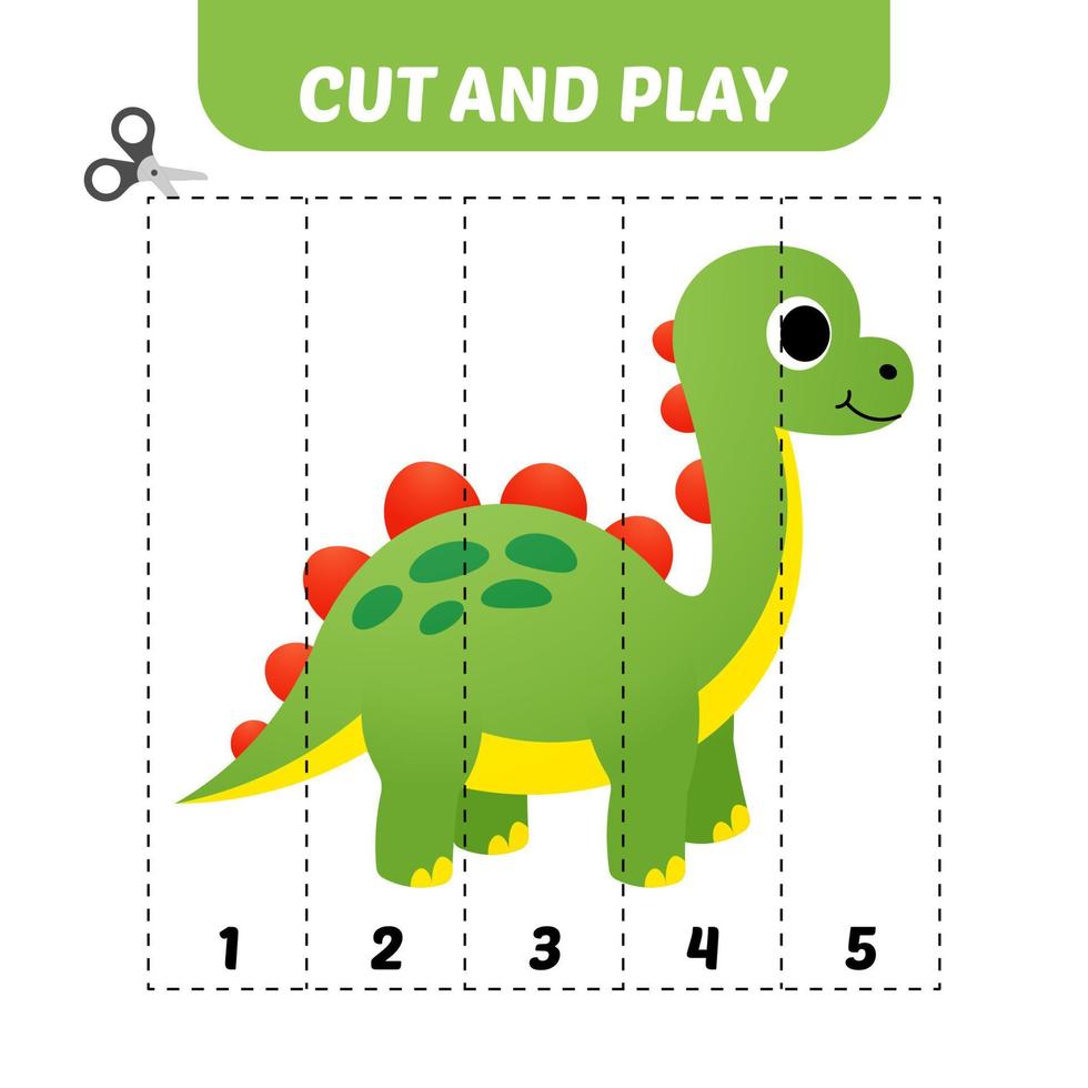 cortar y jugar para niños, vector de dinosaurio 11632941 Vector en Vecteezy