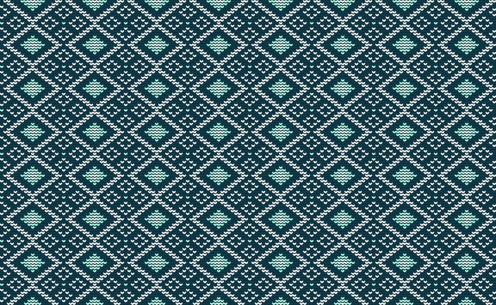 Knitted Pattern Vector, Embroidery Element Background, Geometric Diagonal vintage, Handcraft Endless design vector