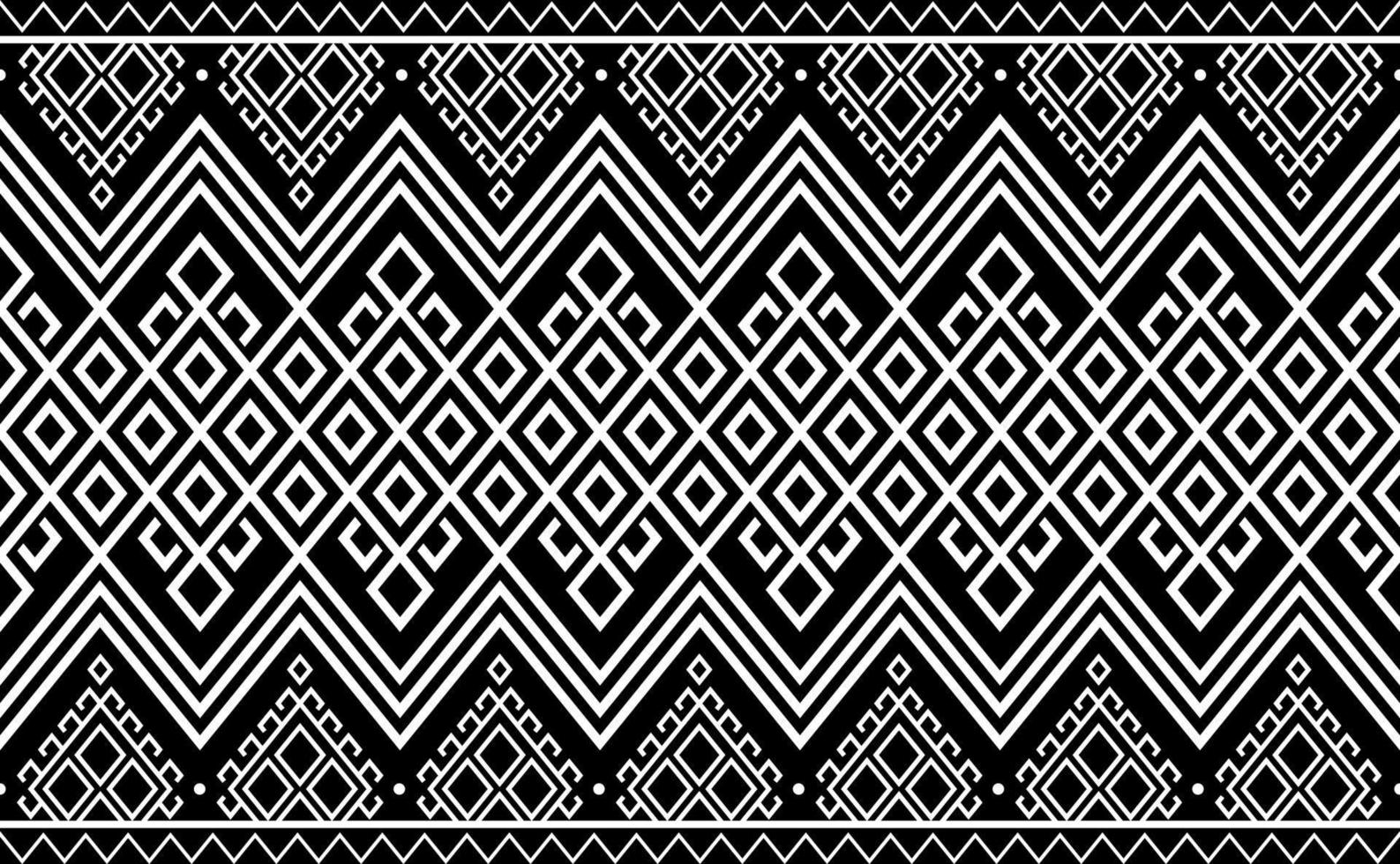 Ethnic pattern vector, Abstract seamless geometric design, tribal motif background, Graphic fabric black and white vector