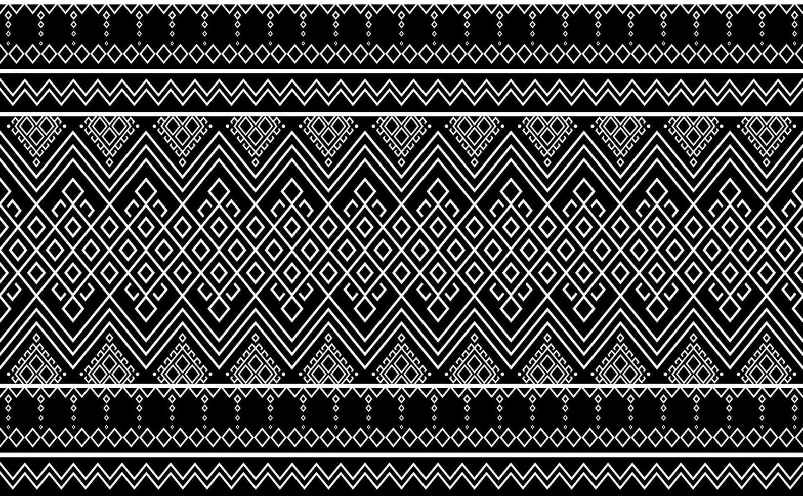 Ethnic pattern vector, geometric seamless design for print, black and white tribal background, abstract motif fabric vector