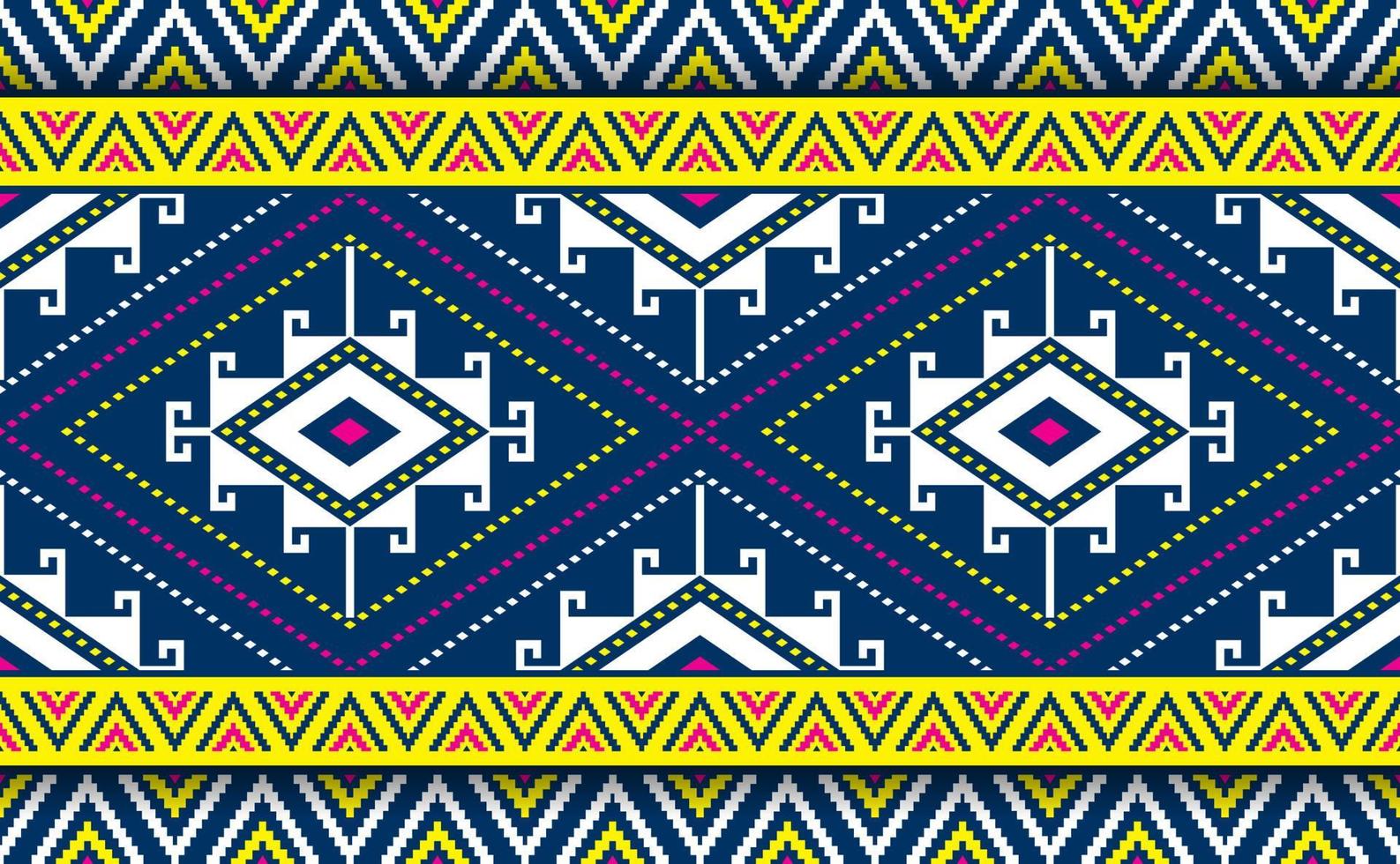 Ethnic pattern vector, Geometric element aztec background, Embroidery zigzag square texture for print vector