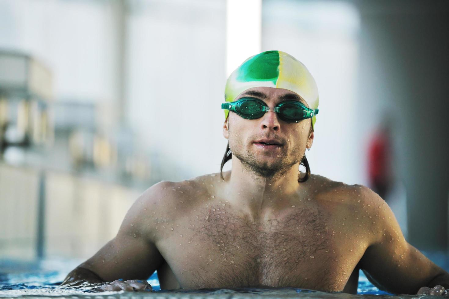 Swimmer in pool photo